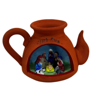Clay Coffee Pot Nativity Diorama
