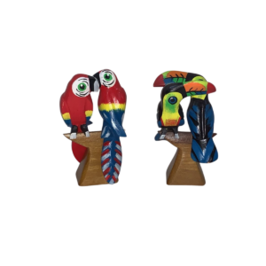 Handcrafted Tropical Bird Wood Sculpture