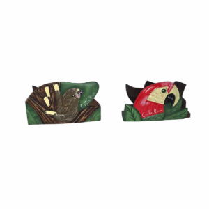 Hand-Carved Wildlife Wooden Napkin Holder