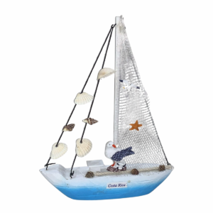 Costa Rica Nautical Sailboat Decoration – White Coastal Edition