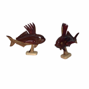 Handcrafted Wooden Roosterfish Sculpture