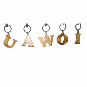 Costa Rica Wooden Initial Keychain