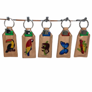 Costa Rica Leather Lighter Holder Keychain