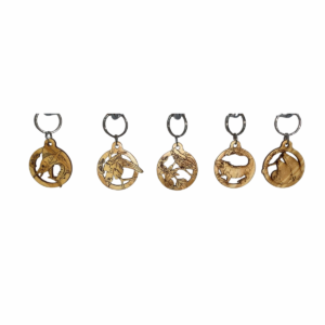 Laser-Engraved Costa Rica Wooden Wildlife Keychain