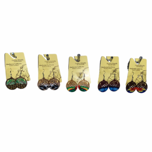 HANDCRAFTED WOODEN EARRINGS WITH COSTA RICA MOTIFS