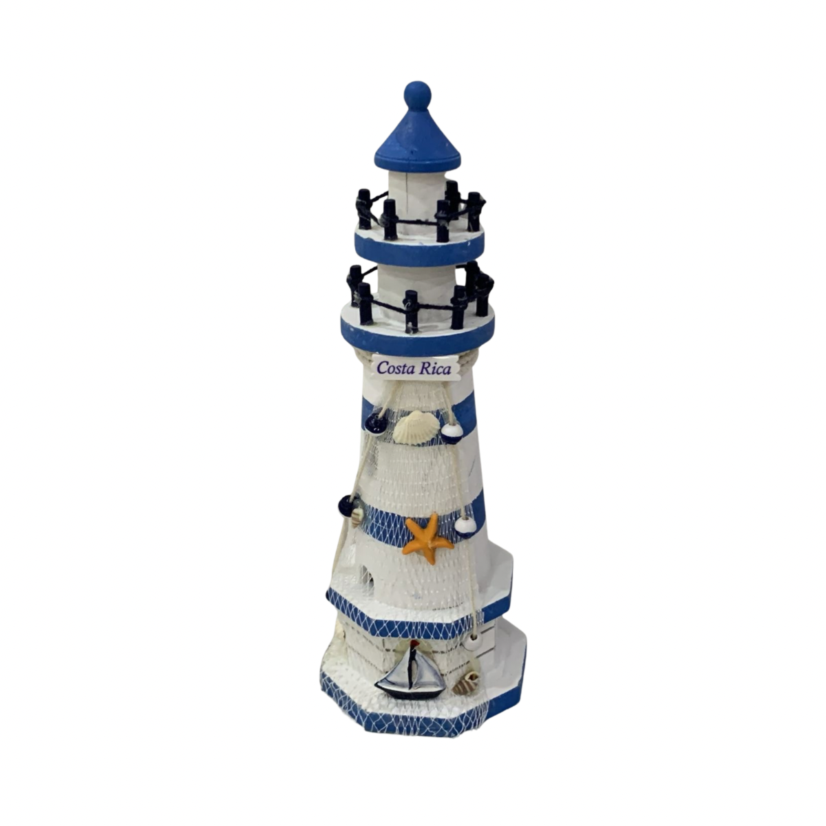 Costa Rica Nautical Lighthouse Decoration – Classic Blue & White