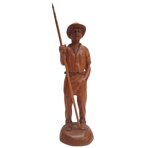 HAND - CARVED WOODEN FIGURE OF A COSTA RICAN OX CART DRIVER